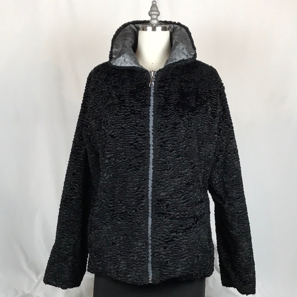 Neyelle reversible faux Persian lamb jacket